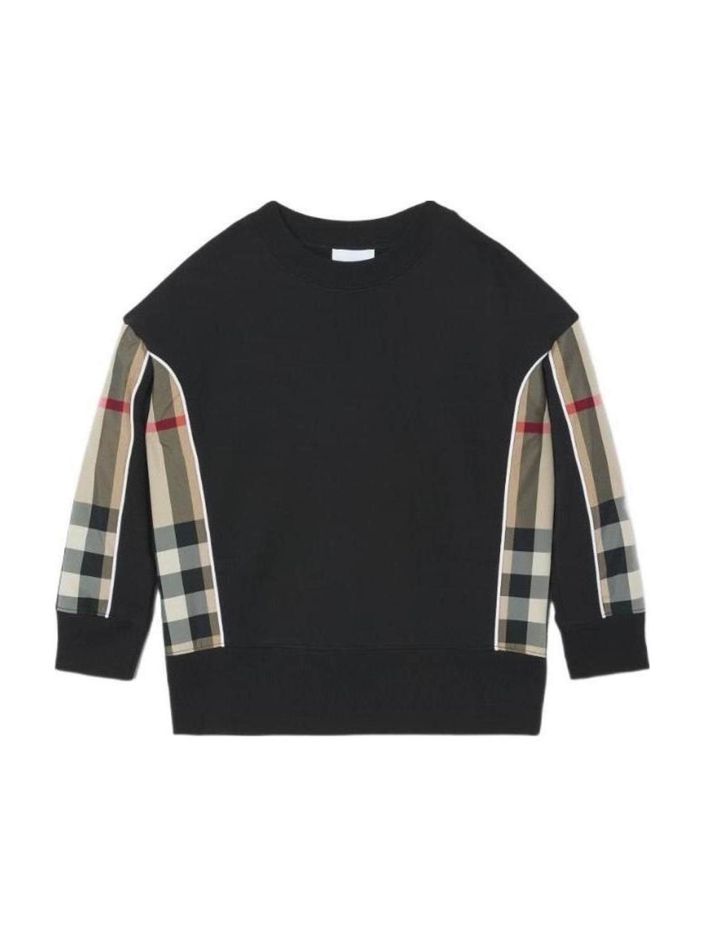 Burberry Crewneck Check Trim Sweatshirt